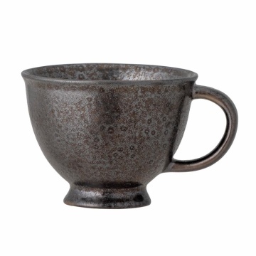 Ceașcă din ceramică, bronz, cu margine neregulată, finisaj cu glazură reactivă, 7,5 x 10 cm, „Linne”