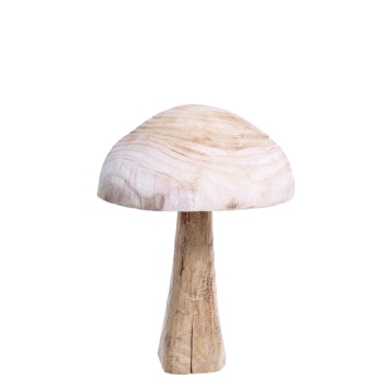 Ciupercă decorativă din lemn de paulownia, H40/D30 cm