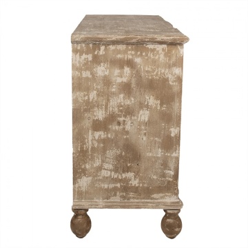 Comoda bej, din lemn masiv, aspect vintage, 4 sertare, Montauban - Img 4