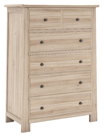 Comodă cu sertare din lemn de acacia, natur, finisaj natural, 120 x 85 x 45 cm, „Sisteron”