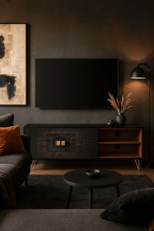 Comoda TV din lemn de mango si metal " Mandala " - Img 2
