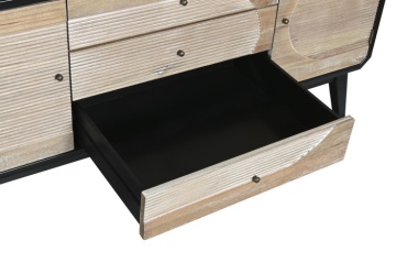 Comoda TV natur si neagra , din lemn „Rustic Charm” - Img 6