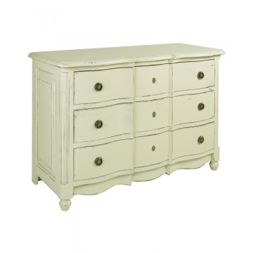 Comoda verde, din lemn de pin, cu 3 sertare, aspect vintage, Arbalette - Img 2