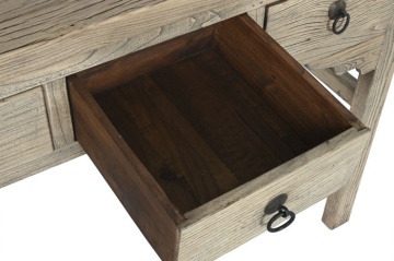 Consolă din lemn masiv cu 4 sertare, stil rustic vintage, „Étable” - Img 4