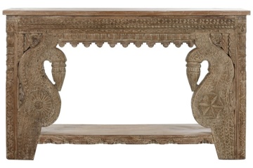 Consolă din lemn masiv de tec și mango sculptată manual," Imperial" - Img 12