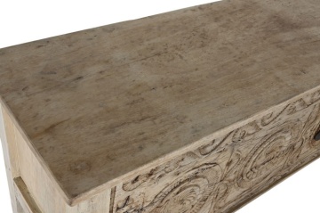 Consolă sculptată manual din lemn masiv de tec și mango, finisaj natur, „Legacy” - Img 3