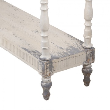 Consolă shabby chic din lemn, finisaj alb antichizat, „Maude” - Img 3