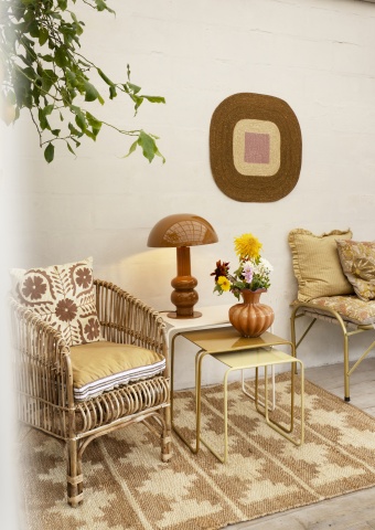 Covor din iută țesut manual cu model geometric, 120×180 cm, „Jute Rug" - Img 3