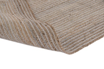 Covor din lână și iută împletit manual, maro natural, 160 x 230 cm, 2200 GSM, „Wool Jute Carpet Natural" - Img 5