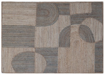 Covor natural din iută împletit manual, cu model abstract, 200 x 300 cm, „Bazeilles”
