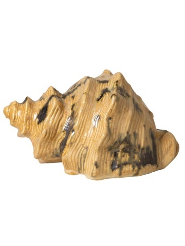 Decoratiune bej din ceramică in forma de scoica, "Ocean Whisper"