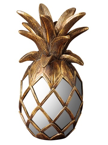 Decoratiune de masa, din oglinzi si polirasina, H25 cm, Pineapple