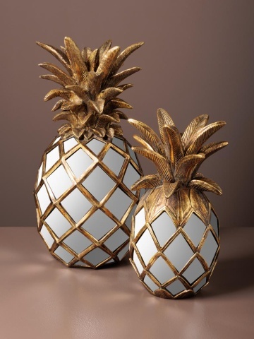 Decoratiune de masa, din oglinzi si polirasina, H34.5 cm, Pineapple - Img 3