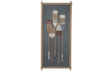 Decorațiune de perete vintage din lemn reciclat, 54×5,5×120 cm, „Aged"