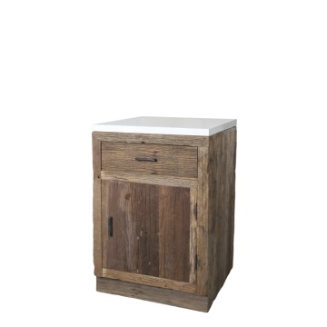 Dulap din lemn masiv cu blat din marmură cu 1 usa si 1 sertar 60x97cm Grimaud