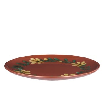 Farfurie de cină din ceramică pictată manual cu motive florale folk, D26,5×H2,5 cm, „Aya" - Img 3
