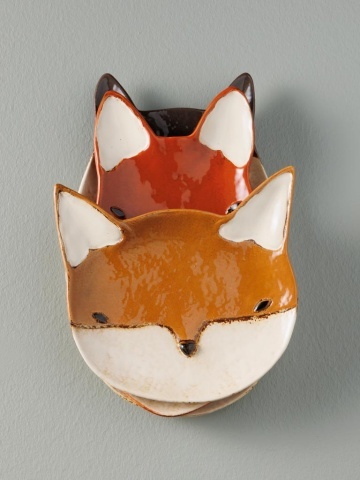 Farfurie din ceramica, portocalie, in forma de vulpe, Fox - Img 4