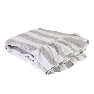 Față de masă din bumbac organic 150x250 cm bej, „Ida Stripe"