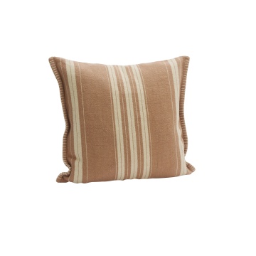 Față de pernă din bumbac și iută în dungi, 50×50 cm, „Stripe Dusty Rose"