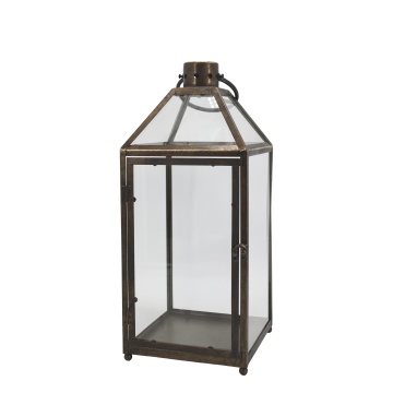 Felinar din alama antichizata, H56 cm