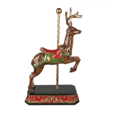 Figurină decorativă ren din polirășină, 35x18x56 cm, „Carrousel de Noël” - Img 4