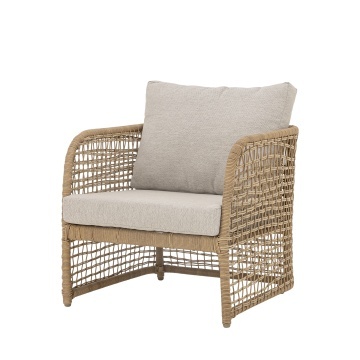 Fotoliu de grădină din polirattan cu perne incluse, L75×H70×W72 cm, „Penzano", Bloomingville - Img 3