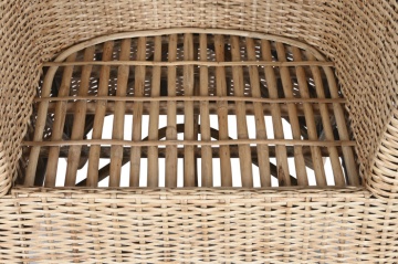Fotoliu din rattan natural împletit manual cu pernă de șezut, 67×64×86 cm, „Palma" - Img 5