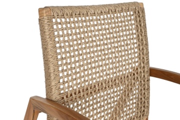 Fotoliu tip balansoar din lemn de tec si rattan - Img 3