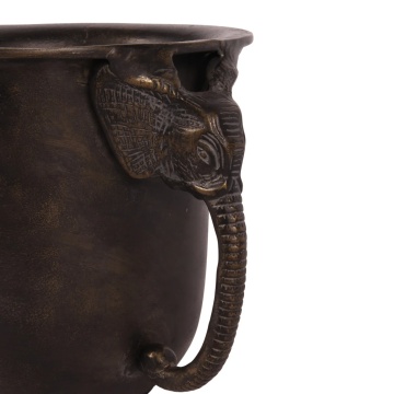 Frapieră din aluminiu, auriu, mânere model elefant, finisaj antichizat, 20 x 28 x 22 cm, „Rajah” - Img 3