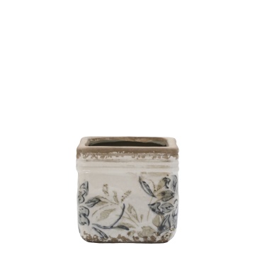 Ghiveci crem, din ceramica, H10cm, Croix