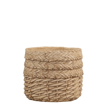 Ghiveci decorativ Corte din ciment, model împletit, H17 cm - Img 1