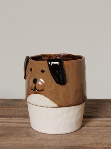 Ghiveci decorativ din ceramica, în formă de câine - Img 3