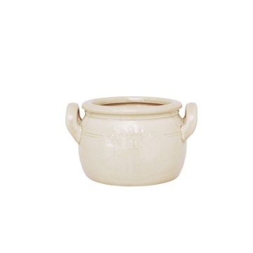 Ghiveci din ceramică glazurată manual 1L alb crem jos, „Brobacka"