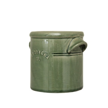 Ghiveci din ceramică glazurată manual 1L verde închis, „Brobacka" - Img 2