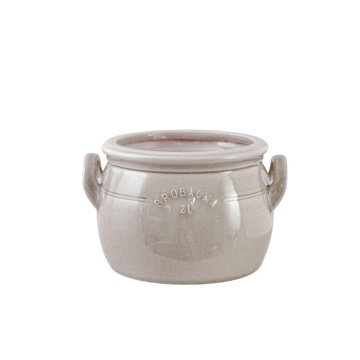 Ghiveci din ceramică glazurată manual 2L bej, „Brobacka"