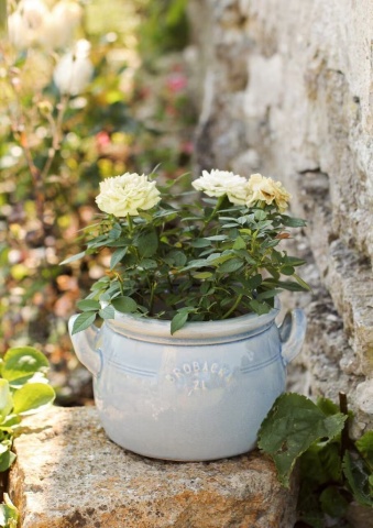 Ghiveci din ceramică glazurată manual 2L bleu deschis, „Brobacka" - Img 2