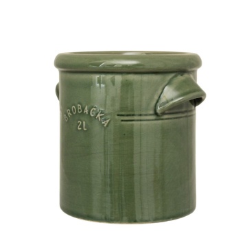 Ghiveci din ceramică glazurată manual 2L verde închis, „Brobacka" - Img 2