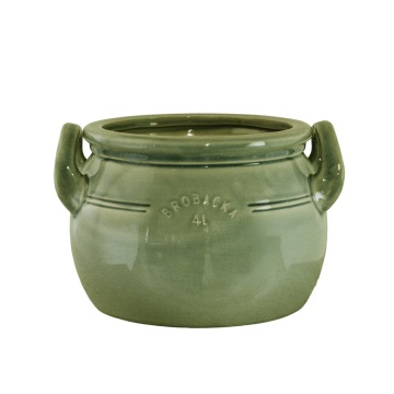 Ghiveci din ceramică glazurată manual 4L verde, „Brobacka"