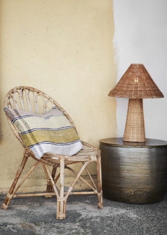 Lampă de masă din rattan împletit manual, D40×H50 cm, „Lombok" - Img 2