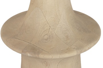 Lampadar din lemn de mango și in, natur, cu picior strunjit și abajur cilindric, finisaj natural, 171 x 52 cm, „Talloires” - Img 6