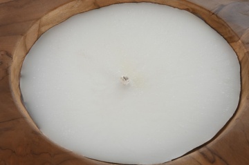 Lumânare decorativă tip ceară, stil natural rustic, culoare naturală, din ceară și lemn de tec, „Teak” - Img 2