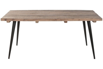 Masă de dining din lemn reciclat cu picioare din metal negru, 180×90×76 cm, „Loft" - Img 2