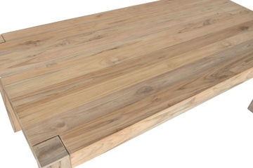 Masă de exterior din lemn de tec, finisaj natural, cu design durabil și rezistent la intemperii, „Elara” - Img 3