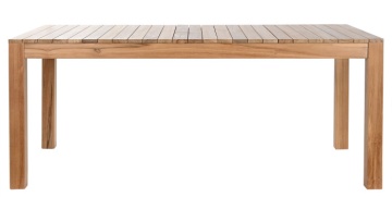 Masă dining de exterior din lemn de tec masiv, finisaj natural