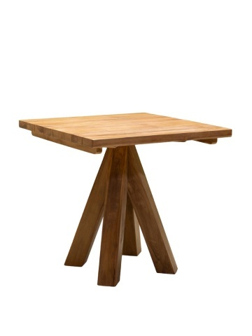 Masă dining patrata de exterior din lemn masiv de tec, „Opus”
