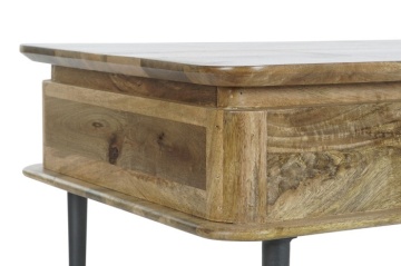 Măsuță de cafea dreptunghiulară din lemn de mango, natur, cu sertar în relief, finisaj natural, 46 x 116 x 60 cm, „Kandara” – Ethnic Collections - Img 4