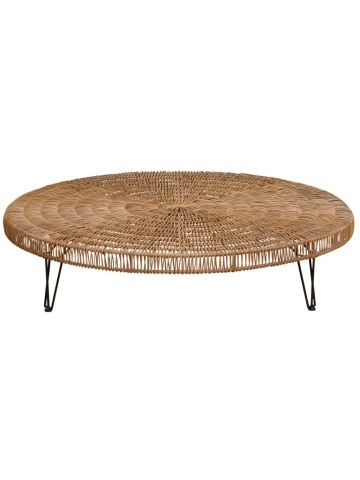Masuta de cafea rotundă, mare, din rattan, "Obane"