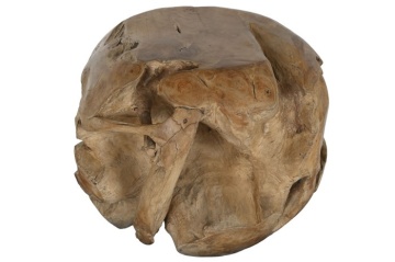 Măsuță laterală sculptată din lemn masiv de teak, 50×50×40 cm, „Tallado" - Img 2