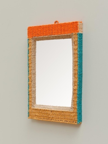 Oglinda de perete, din textil impletit, Mali - Img 3