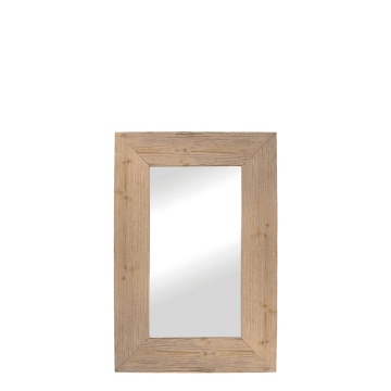 Oglinda decorativa de perete, cu rama din lemn reciclat